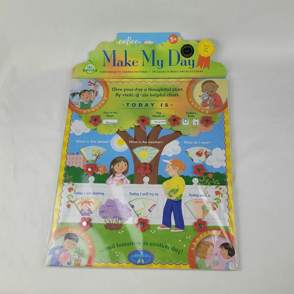 eeBoo Make My Day Interactive Chart Kids Daily Calendar Weather Season Stickers